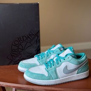 Nike Air Jordan Low Teal and White Sneakers